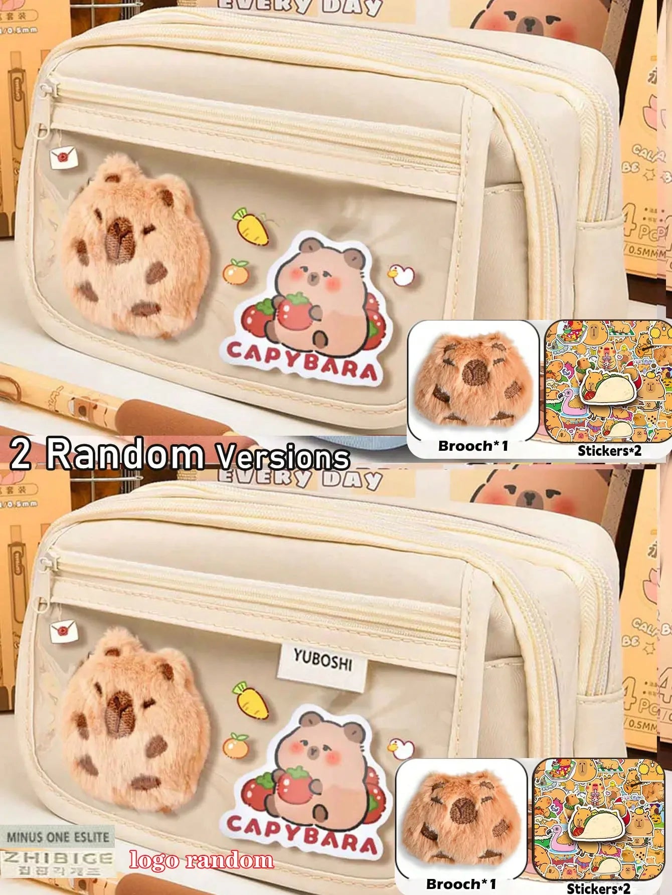 1Pc Large Capacity Pencil Case Flip Cover Stationery Pencil Bag Simple Stationery Storage Bag School Office Supplies Stationery