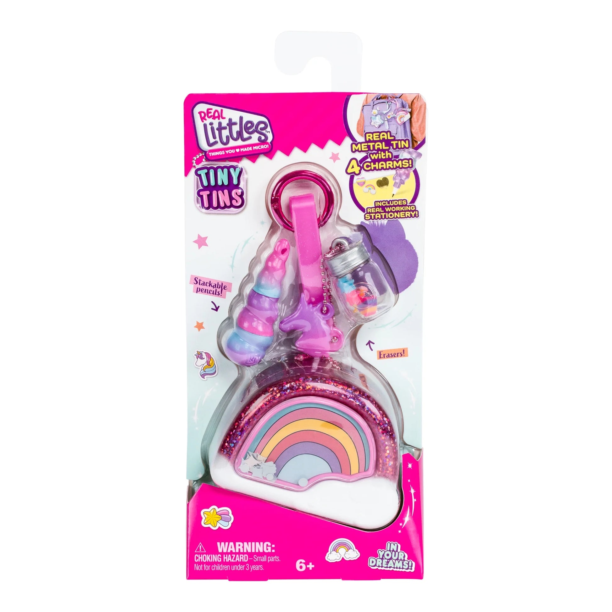 Tiny Tins, Real Metal Tins with 4 Adorable Charms, Ages 5+