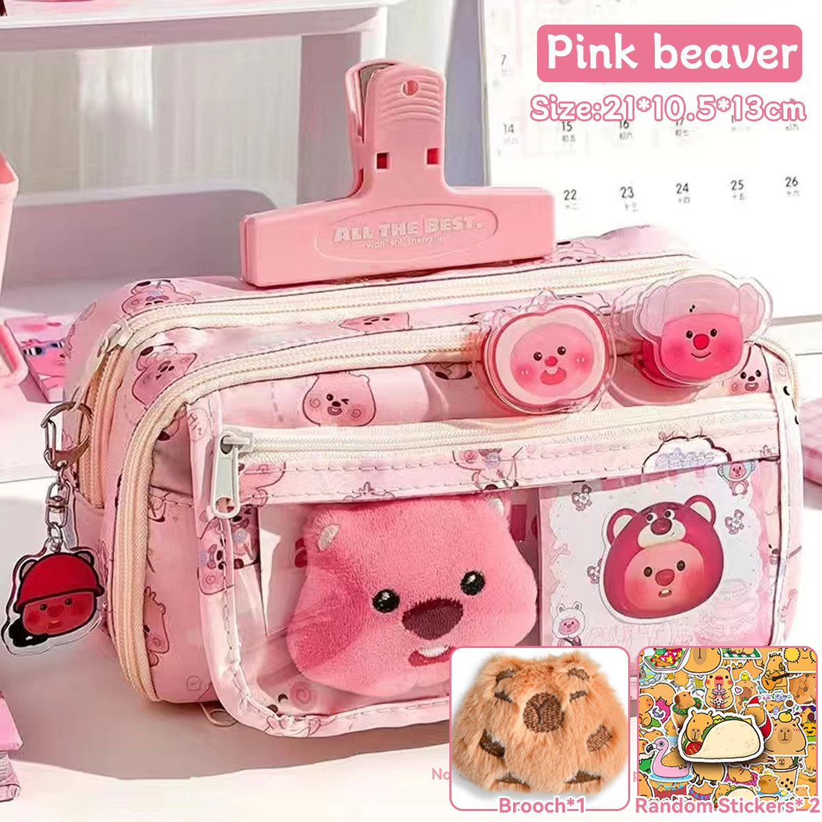 1Pc Large Capacity Pencil Case Flip Cover Stationery Pencil Bag Simple Stationery Storage Bag School Office Supplies Stationery