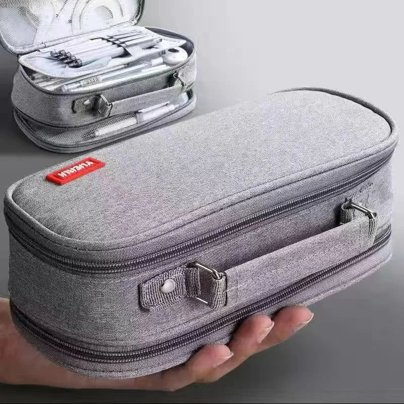 Portable Large Capacity Pencil Case Upper Pen Box Multifunctional Stationery Bag Boy Back to School Office Supplies Stationery