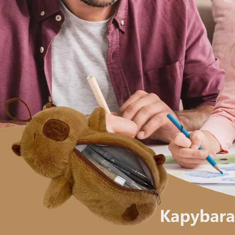Cute Stationery Pencilcase Capybara Pen Case Soft School Supplies Plush Pencil Case Cute Student Stationery Storage Bag