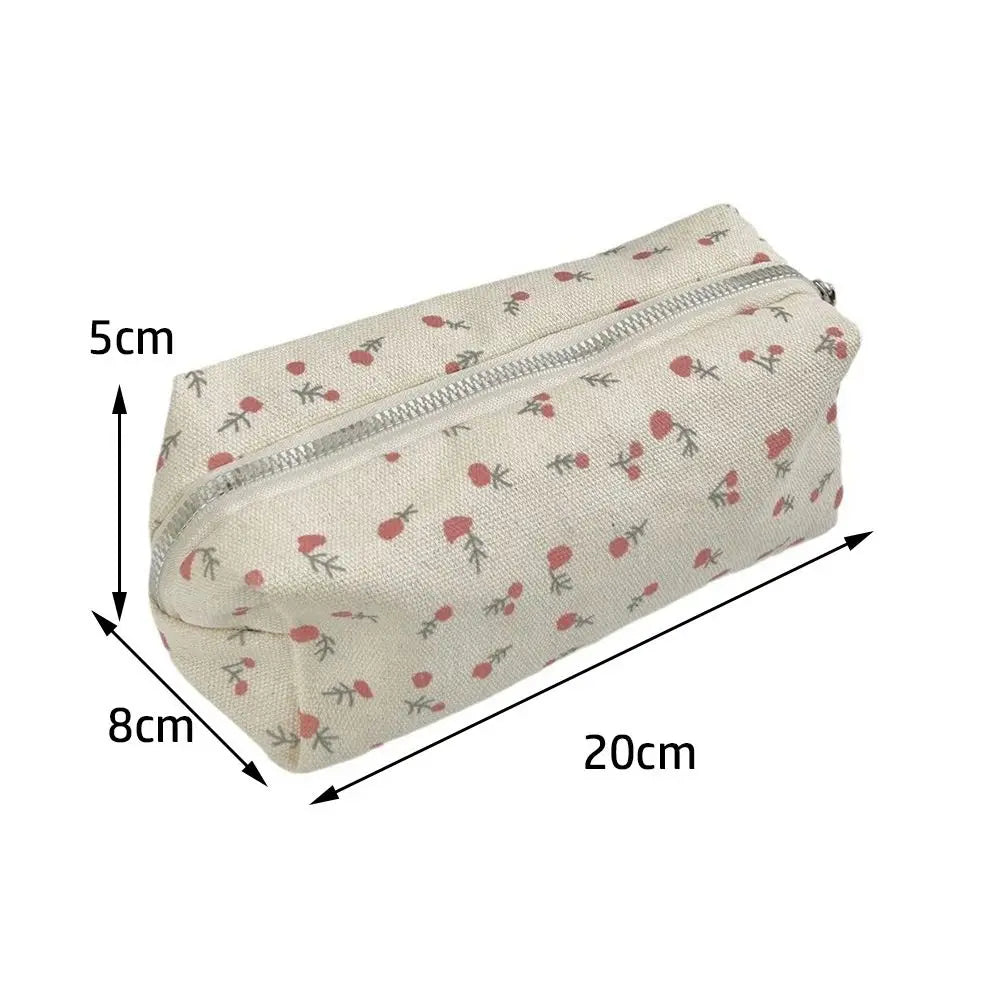 INS Floral Pen Bag Student Cartoon Cute Stationery Bag Large Capacity Pencil Case Multifunctional Stationery Organizer