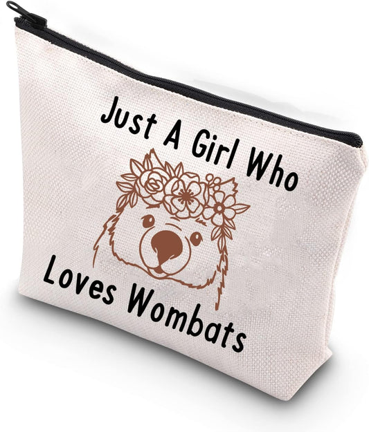 Wombat Lover Gift Wombat Cosmetic Makeup Bag Who Loves Wombats Travel Zipper Pouch Wombat Australian Marsupial Gift (Loves Wombats Bag)