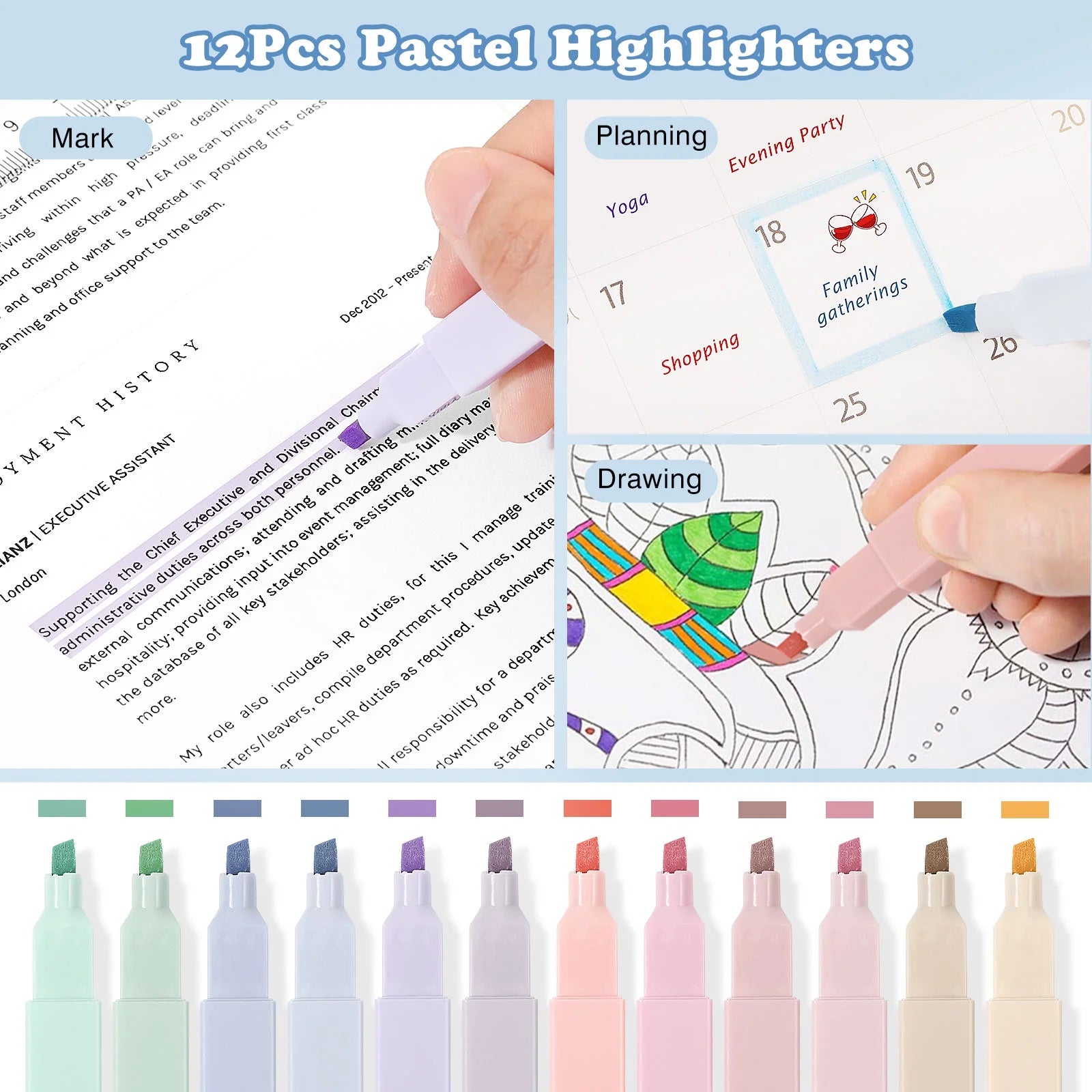 60Pcs Aesthetic School Supplies with Pencil Case for Students Stationary College Essentials, Blue