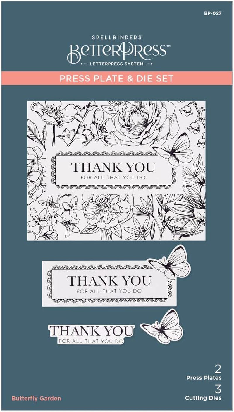 Butterfly Garden Betterpress Letterpress Press Plates, Metal