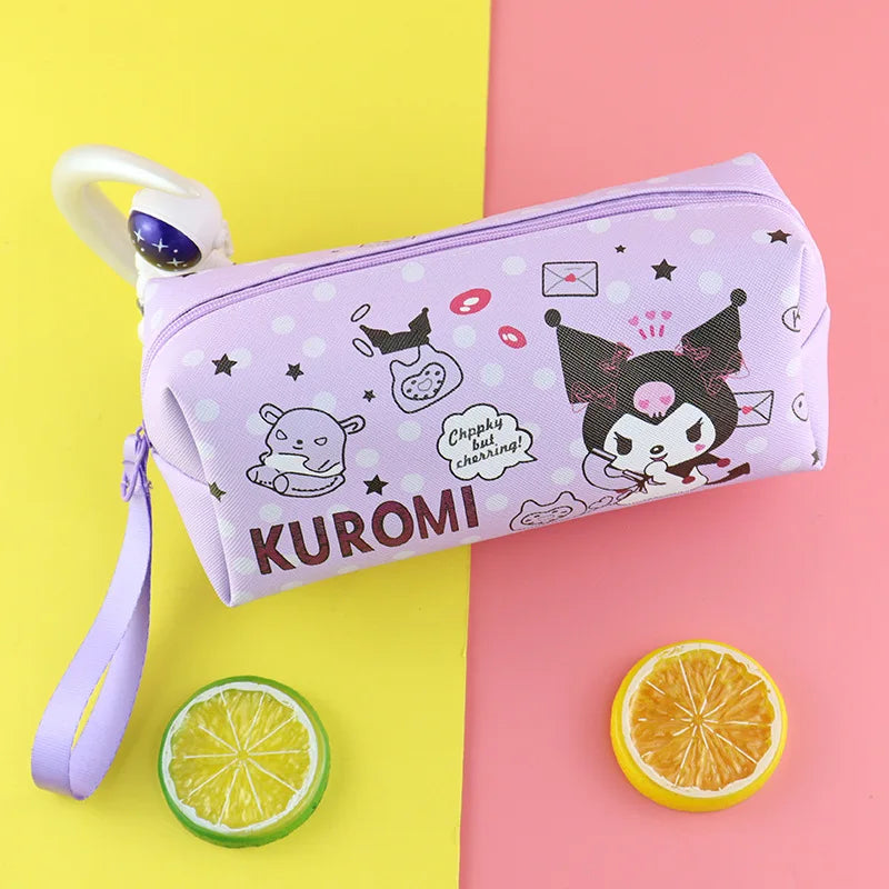 Pencil Case Cinnamoroll Kuromi Melody Stationery Bag PU Waterproof Pencils Bag Student Pencil Stationery