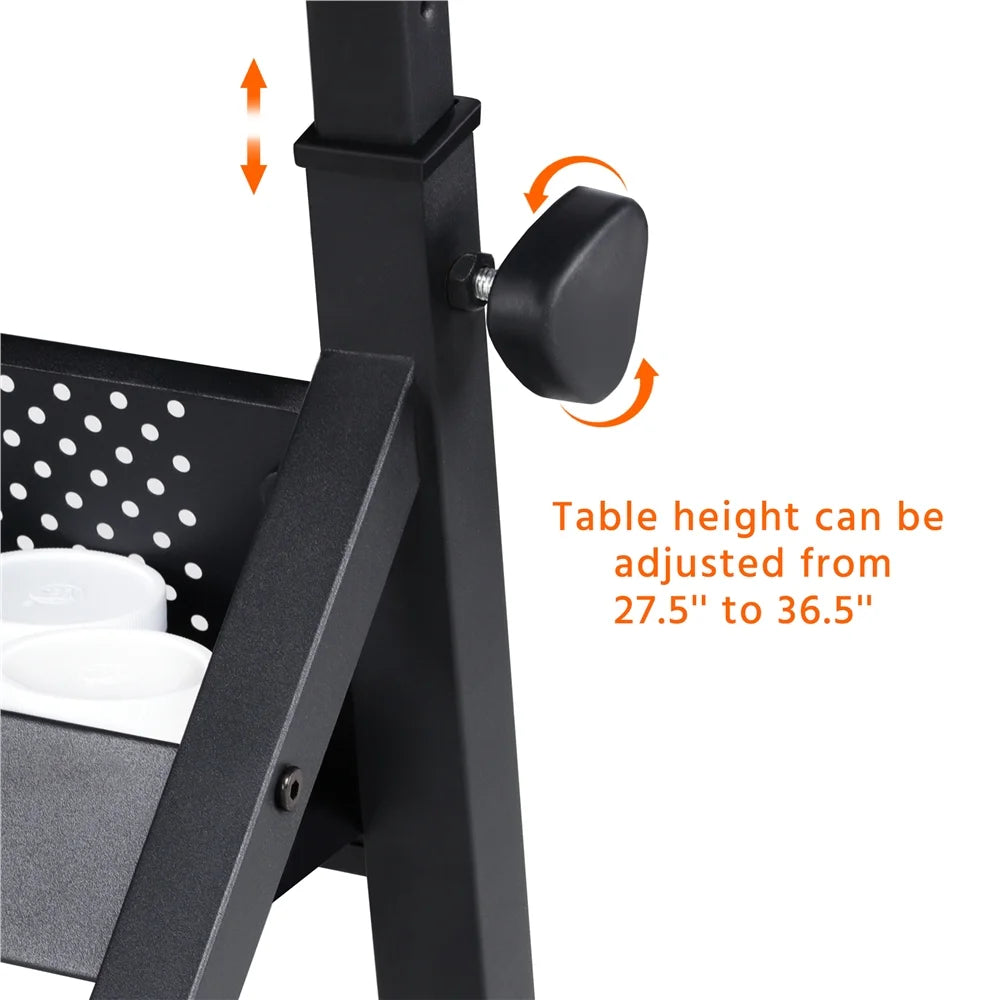 Adjustable Drafting Table with Stool, Black