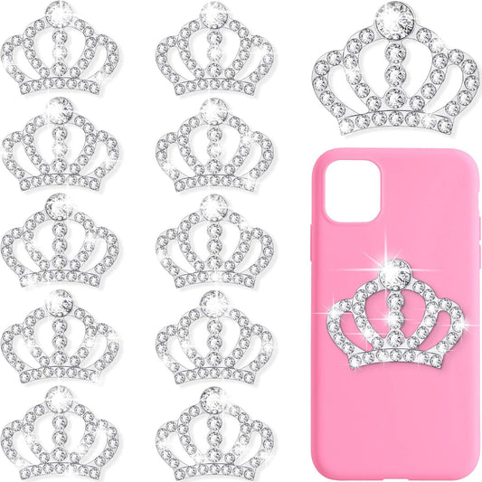 Crystal Rhinestone Crown Embellishments Rhinestone Embellishments Flatback Crystal Accessory for DIY Crafts Jewelry Making Phone Back Shell Wedding Decoration and Present Decoration(12 Pieces)