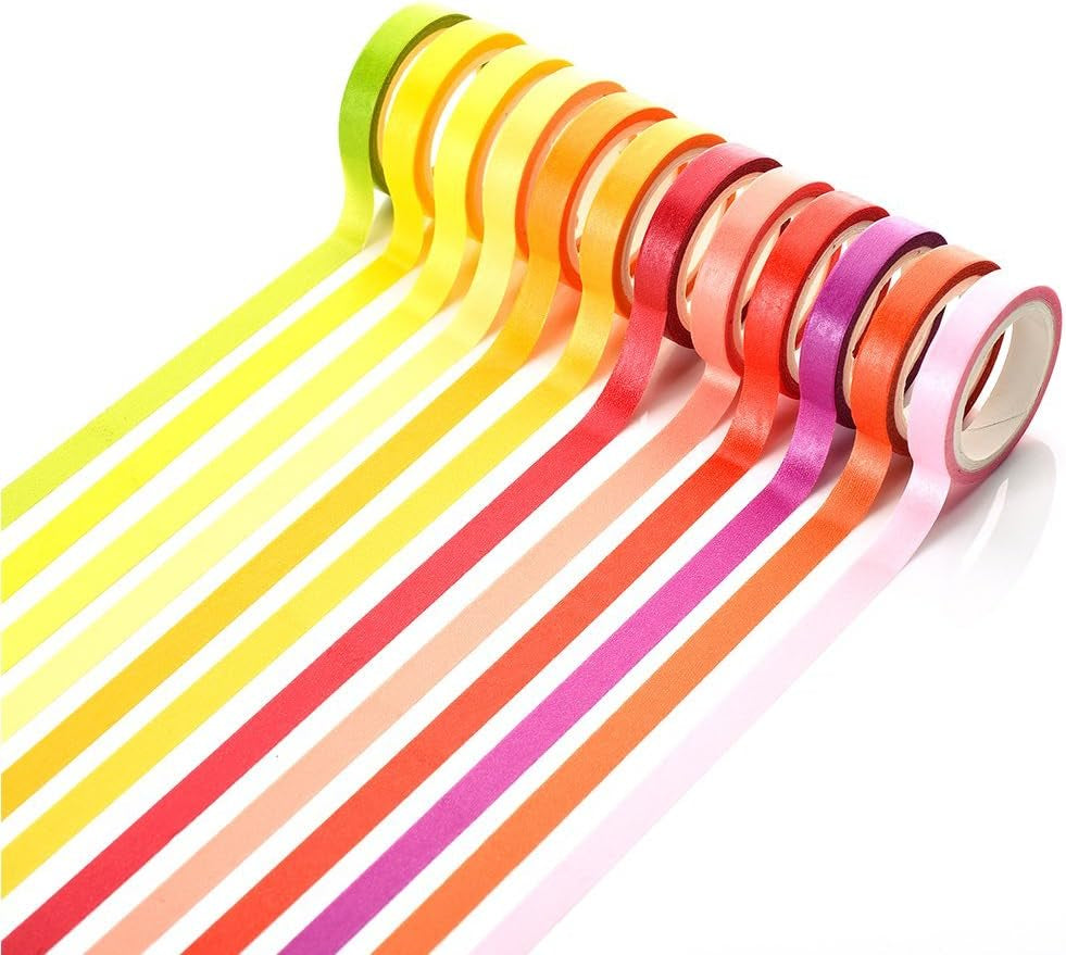 40 Rolls Washi Tape Set,Rainbow Sticker Decorative Masking Tape for DIY Crafts, Bullet Journals,Planners